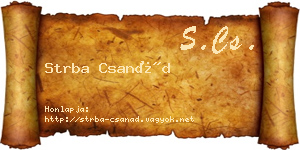 Strba Csanád névjegykártya